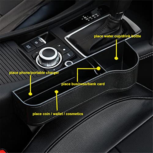 XUKEY Car Seat Gap Filler Organizer Multifunctional Car Side Seat Gap Filler Console Side Storage Box Holders for Sunglasses, Phone, Keys Car Accessories (2 Pack)