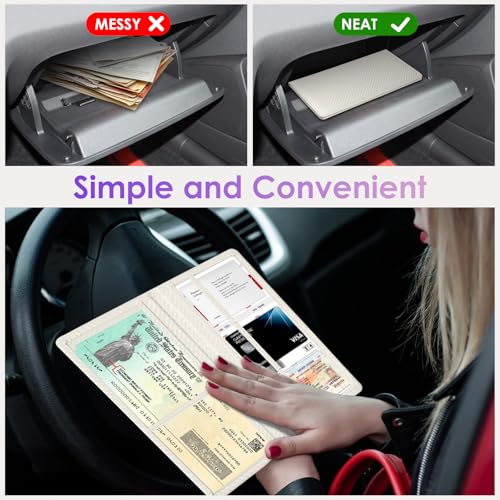 Car Registration and Insurance Holder，Colour Patterns Men Women Car License Document Registration and Insurance Card Holder - color: Pearly White