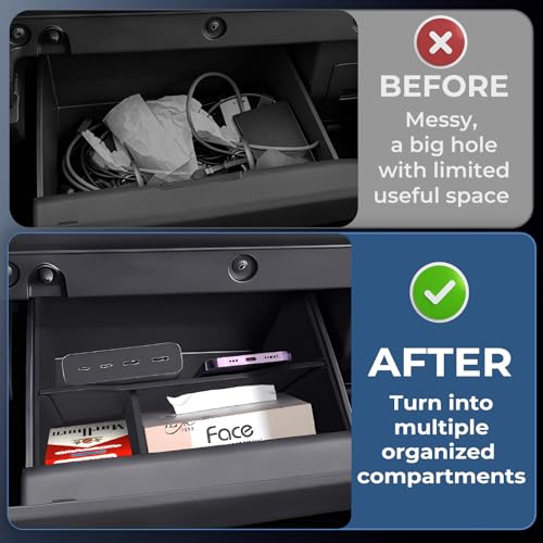 Glove Box Organizer Compatible with Nissan Frontier 2026 2025 2024 2023 2022, Interior Accessories Glove Box Compartment Insert Storage Dividers for 2022-2026 Frontier, Black - style: 13) Fits for Nissan Frontier 2022-2026