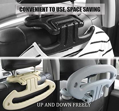 3 in 1 Car Headrest Coat Hanger - Black - color: Black