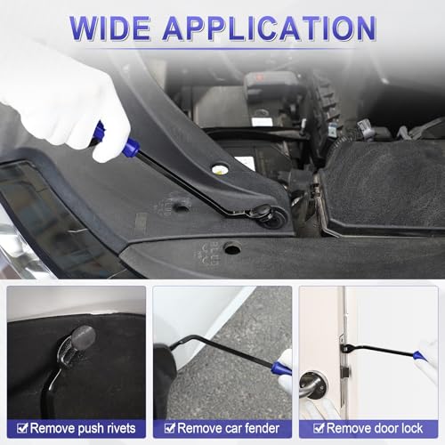 LivTee 5 pcs Auto Trim Removal Tool Kit, No Scratch Plastic Pry Tool Kit - Interior Door Panel Clip Fastener Removal Set for Vehicle Dash Radio Audio Installer (Blue) - color: Blue