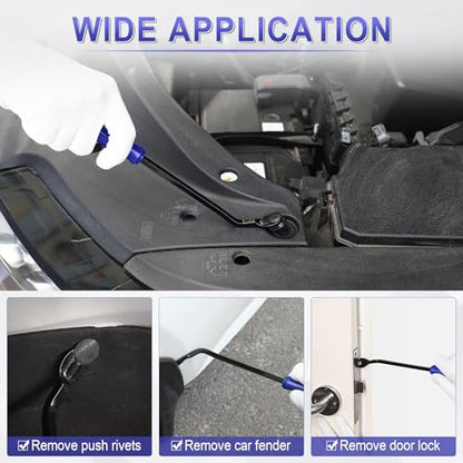LivTee 5 pcs Auto Trim Removal Tool Kit, No Scratch Plastic Pry Tool Kit - Interior Door Panel Clip Fastener Removal Set for Vehicle Dash Radio Audio Installer (Blue) - color: Blue