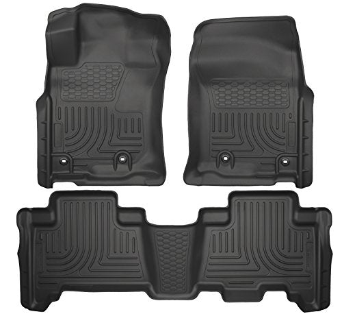 Husky Liners Weatherbeater Floor Mats | Fits 2013 - 2024 Toyota 4Runner; 2014 - 2024 Lexus GX460 | Front & 2nd Row, 3-pc Black - 99571 - style: 2013 - 2024 4Runner & GX460 Front & 2nd Row