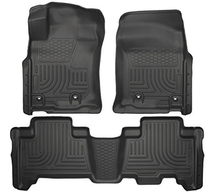 Husky Liners Weatherbeater Floor Mats | Fits 2013 - 2024 Toyota 4Runner; 2014 - 2024 Lexus GX460 | Front & 2nd Row, 3-pc Black - 99571 - style: 2013 - 2024 4Runner & GX460 Front & 2nd Row
