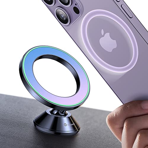 VICSEED Fit for MagSafe Car Mount [Colorful Gradient] Magnetic Phone Holder for Car Dashboard [Lasting & Never Fall] All Metal Sturdy Phone Mount for Car Dash Fit iPhone 16 Pro Max 15 14 13 12 Samsung - color: Violet-blue Gradient