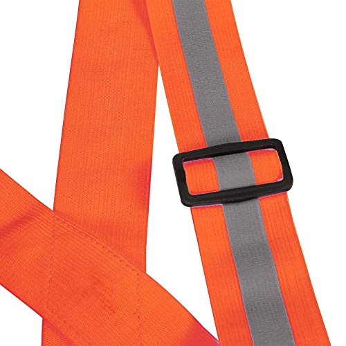 Reflective Vest High Visibility Safety Vest Strap Adjustable and Elastic Gear for Running Cycling Jogging and Walking, Lightweight Night Safety Equipment with Large Reflective - color: Orange