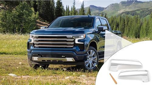 Mirror Cover Cap Trim Compatible with 2019-2024 Chevy Silverado 1500, GMC Sierra 1500 Chrome - color: Chrome
