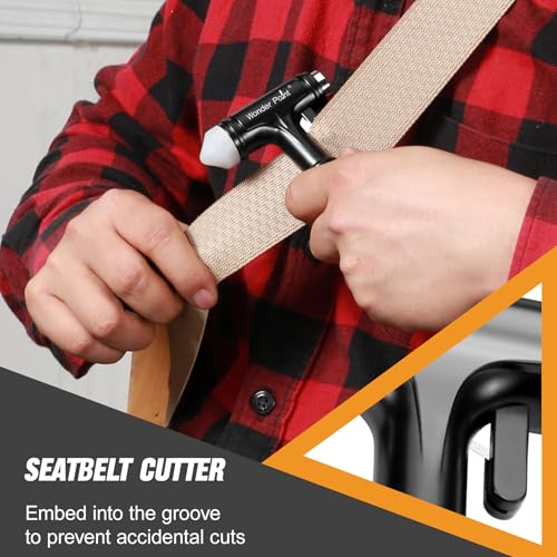 Car Window Breaker, Automotive Safety Hammer with Seatbelt Cutter, 3-in-1 Emergecy Escape Tool Car Metal Window Breaker Seatbelt Cutter, Aluminium Alloy Glass Breaker Hammer(Black 2Pack) - color: Black, size: 2 Pack