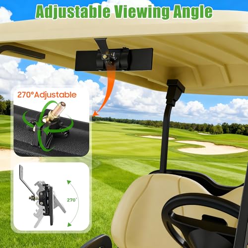 10L0L Wide View Mirror for EZGO, Golf Cart, Yamaha Universal Golf Car Mirror (Anti-Glare Blue Tinted) - style: Anti-Glare Blue Tinted