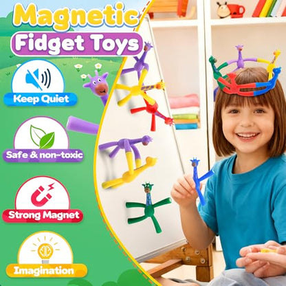 Magnetic Travel Toys for Toddlers Kids, Fidget Toys Airplane Car Travel Activities Essential, Road Trip Sensory Toys, Fridge Magnets Toys for 3 4 5 6 7 8 Year Old - Giraffe Style - style: Giraffe