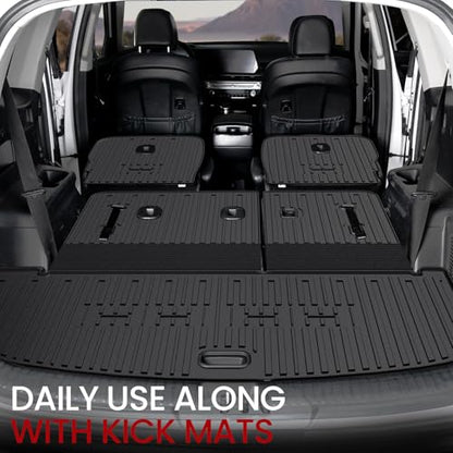 Kick Mats Backrest Mats for 2020-2024 2025 Kia Telluride 7 Passenger Captain Chairs Car Mats Accessories, All Weather TPE Interior Protector(2nd Row Backrest Mats) - size: 2nd Row Backrest Mats