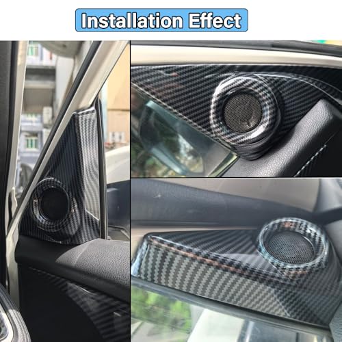 Car A Pillar Speaker Cover Compatible with Honda Civic Accessories 10th Gen 2016 2017 2018 2019 2020 2021ABS Carbon Fiber Style Interior (2 PCS) - color: A Pillar Speaker Cover