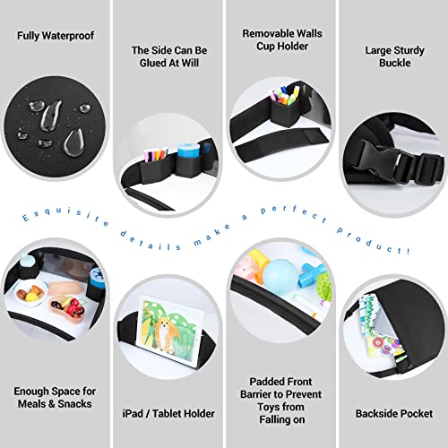 COOLBEBE Kids Travel Tray for Toddler Car Seat, Lap Tray, Carseat Table Tray for Kids, Travel Tray for Airplane, Black - color: Black-1