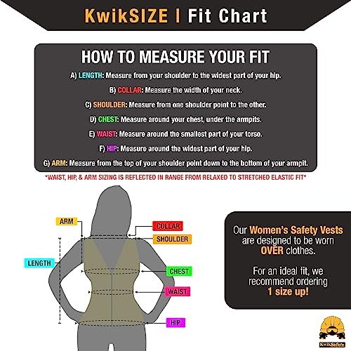 KwikSafety - Charlotte, NC - RoadBOSS Economy & Premium Safety Vest for Women [SNUG-FIT] Class 2 ANSI Tested OSHA - color: Yellow, size: Large, style: 1 Pack