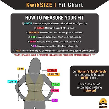 KwikSafety - Charlotte, NC - RoadBOSS Economy & Premium Safety Vest for Women [SNUG-FIT] Class 2 ANSI Tested OSHA - color: Yellow (Limited Edition), size: Small, style: 1 Pack