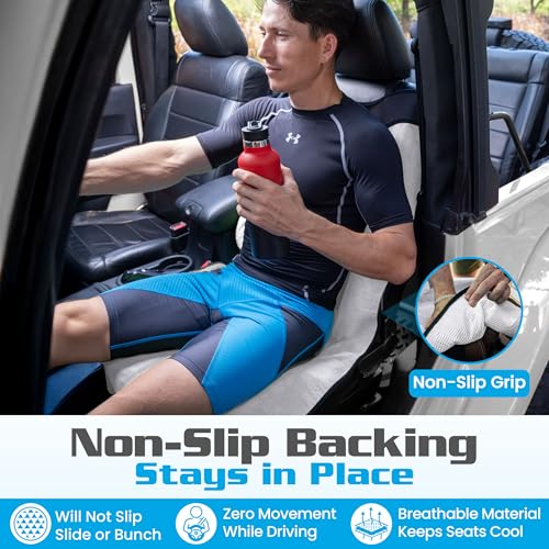 HAPPEGEAR Happeseat Waterproof Car Seat Cover & Protector – Universal Fit Car Seat Towel Cover – Non-Slip Backing, Easy Install & Storage, Machine Washable, Fits Front & Back, Silver - color: Silver