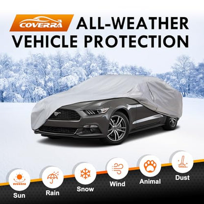 6 Layer Heavy Duty Car Cover Custom Fit for Ford Mustang 1994-2025, Chevy Camaro 2010-2025, Waterproof All Weather Car Tarp Outdoor Protection with Cotton Lining - size: Ford Mustang,Checy Camaro
