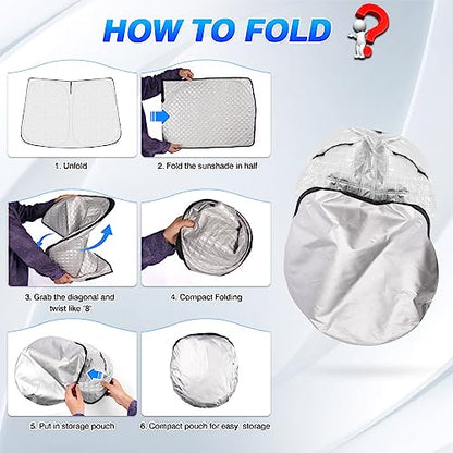 Canvcle Windshield Sun Shade for Toyota Highlander 2014-2019 Thicken 6-Layer Foldable Front Window Sunshade Sun Visor Protector Block UV Rays Keep Vehicle Cool - size: 1PCS Toyota Highlander 2014-2019
