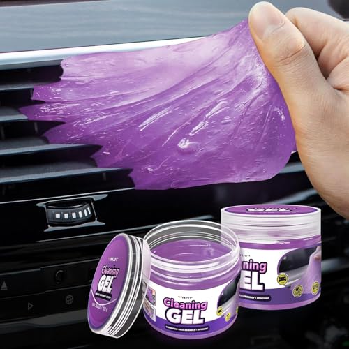 FiveJoy Car Cleaning Gel Kit - Universal Car Detailing Putty for Car Interior - Reusable Goop Cleaner Supplies Auto Slime for Home, Office, Keyboard, Computer 2Pack Purple