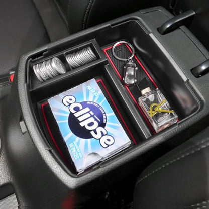 HGWEI Center Console Tray Organizer Compatible with Kia Seltos 2020 2021 2022 2023 2024 2025 2026 Accessories, Middle Armrest Insert Container ABS Secondary Storage Box, Red - color: red