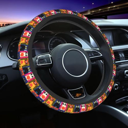Cat Geometry Steering Wheel Covers Non Slip Neoprene Universal 15 Inch Steering Wheel Protector Car Cover for Men Women - color: Cat Geometry