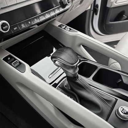 Car Knob Gear Protector, ABS Auto Shift Gear Cover, Gear Cover, Compatible with Kia Telluride 2020-2024 Accessories (Wood Grain) - color: Wood Grain