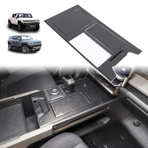 for Hummer EV Accessories Center Console Gear Shift Panel Cover Trim Frame for Hummer EV SUV Truck 2022-2024 2025 Gear Shift Control Anti-Scratch Panel Decorative Sticker (Carbon Fibre Pattern )