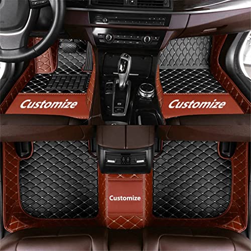 Custom Making Car Floor Mats for 90% Car Model Luxury Leather All Weather Waterproof Anti-Skid Full Coverage Liners (Black and Brown) - color: black and brown