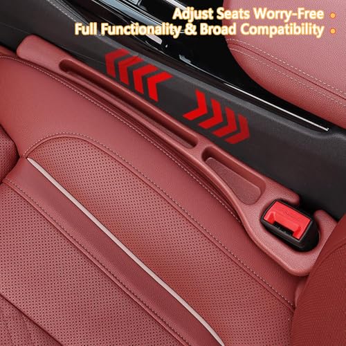 Car Seat Gap Filler Organizer of 2 - No Drop Seat Guard, Universal Car Seat Gap Filler, Durable Non-Slip Material, Easy 10-Second Install for Cars, Trucks & SUV (Black) - color: Black