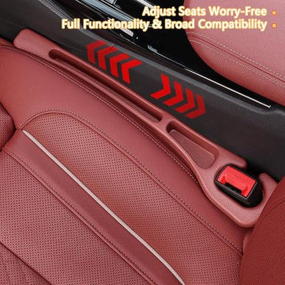 Car Seat Gap Filler Organizer of 2 - No Drop Seat Guard, Universal Car Seat Gap Filler, Durable Non-Slip Material, Easy 10-Second Install for Cars, Trucks & SUV (Brown) - color: Brown