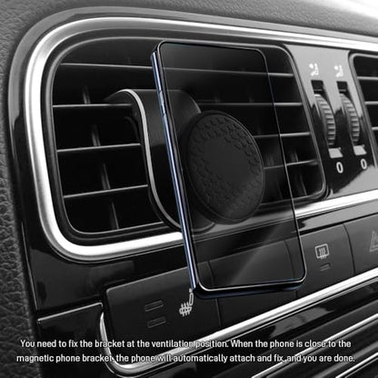 Strong Magnetic Car Phone Holder, Car Phone Mount Holder, 360° Rotatable L-Shape Air Vent/Dashboard Mount, Adjustable Air Vent Navigation Magnetic Smartphone Bracket for Auto SUV (Black) - color: Black
