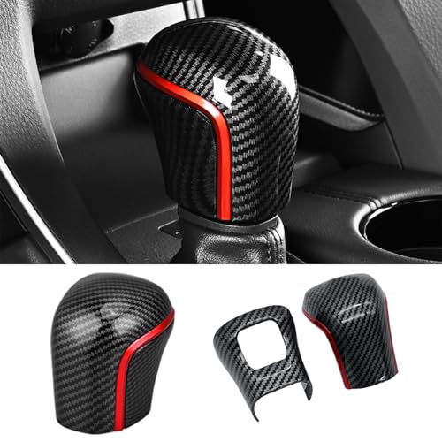 USSDE Shift Knob Cover for Toyota Corolla 2019-2025, Corolla Cross 2022-2025, Camry 2018-2023, Avalon 2018-2025 Accessories, Full-Cover Automatic Gear Shift Knob Cover Trim Protector (Carbon B) - color: Carbon B