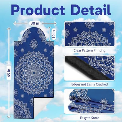 2 Pack Car Seat Towel Covers, Sweat-Proof Microfiber Seat Protectors for Gym, Running, Beach & Workout, Breathable Quick-Dry, Machine Washable, Blue Mandala Print, Universal Fit - color: Blue Mandala