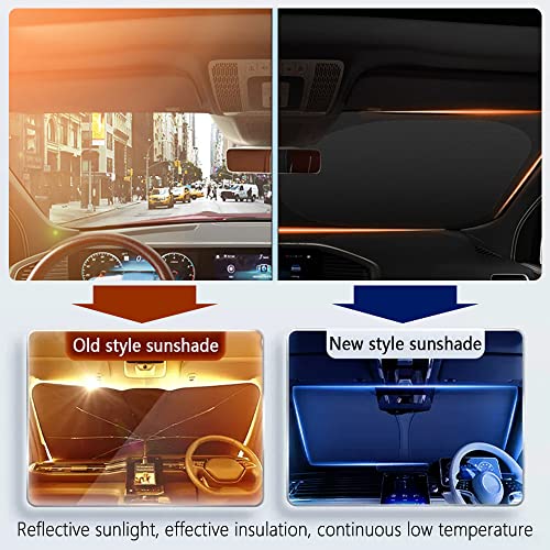 300T Thickened Automotive Glass Sunshade and Comes with Storage Bag,Keep Car Interior Cool,Universal Windshield Sun Shade Fit for Cars,Trucks,SUVs (L: 57.08 * 31.5 inch) - color: L(57.08 × 31.5 inch)