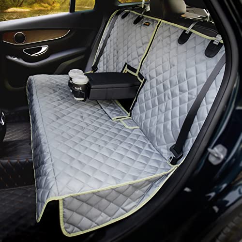 iBuddy Car Seat Cover Waterproof Back Seat Cover for Kids and Dogs Without Smell Heavy Duty and Nonslip Rear Seat Protector Non Stick Fur Bench Seat Cover for SUV Van Easy to Install Machine Washable - color: GREY, size: Regular