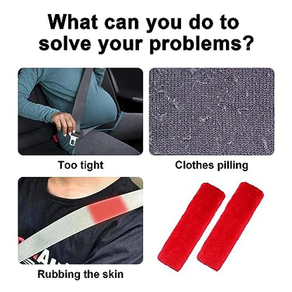 Ziciner 2 Packs Car Seatbelt Covers Shoulder Pad, Universal Soft Faux Sheepskin Shoulder Cover for Comfortable Driving, Fluffy Seat Belt Protector Help to Protect Your Neck and Shoulder (Red) - color: Red
