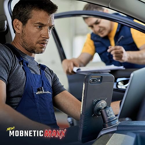 Mob Armor MobNetic Maxx - USA Assembled Magnetic Phone Holder for Car, Magnetic Car Phone Mount, 90-Degree Tilt, 360-Degree Rotation, Aluminum Metal, Compatible with iPhone & Android - Bronze - color: Bronze