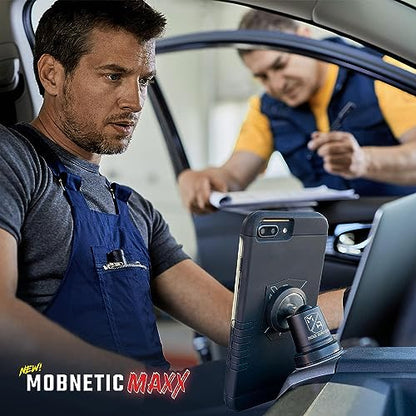Mob Armor MobNetic Maxx - USA Assembled Magnetic Phone Holder for Car, Magnetic Car Phone Mount, 90-Degree Tilt, 360-Degree Rotation, Aluminum Metal, Compatible with iPhone & Android - Bronze - color: Bronze