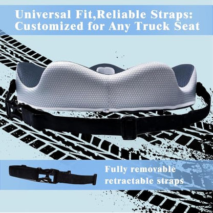 X-Large Seat Cushion for Truck Driver, Upgraded Cushion for Back Support and Pain Relief, Memory Foam with Non-Slip Washable Cover, Relieves Long-Term Truck Sitting and Pain - size: X-Large