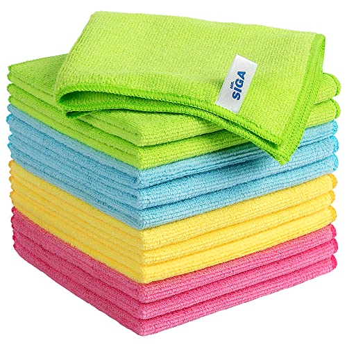 MR.SIGA Microfiber Cleaning Cloth,Pack of 12,Size:12.6" x 12.6" - color: Assorted