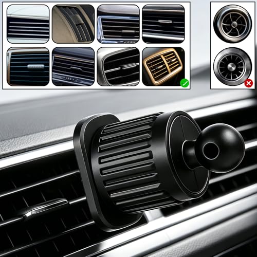 2 Pack Universal Air Vent Clip for Car Phone Mount 0.67in/17mm Diameter Joint Ball Head Base Holder Grip Air Outlet Hook Lock Replacement for Most Car GPS Phone Wireless Charger