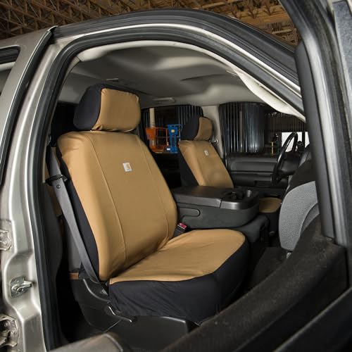 Carhartt Universal Nylon Duck Canvas Fitted Bucket Seat Cover, Durable Seat Protection with Rain Defender, Single, Blind Duck Camo - color: Blind Duck Camo, size: One Size