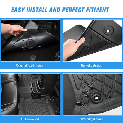 Nilight TPE Floor Mats for Toyota Highlander w/Center Console 2020 2021 2022 2023 2024 2025 2026 (NOT fit Hybrid) All Weather Custom Fit Heavy Duty Floor Liners - size: 2020-2026 Toyota Highlander