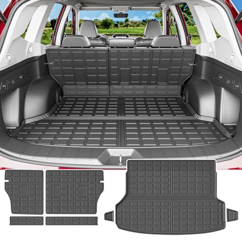 powoq Cargo Mat Compatible with 2019-2024 Subaru Forester Trunk Mat Cargo Liner Back Seat Protector TPE Replacement for 2019-2021 2022 2023 2024 Subaru Forester Accessories (Trunk Mat+Backrest Mats) - size: Compatible With Subaru Forester | 2019-2024