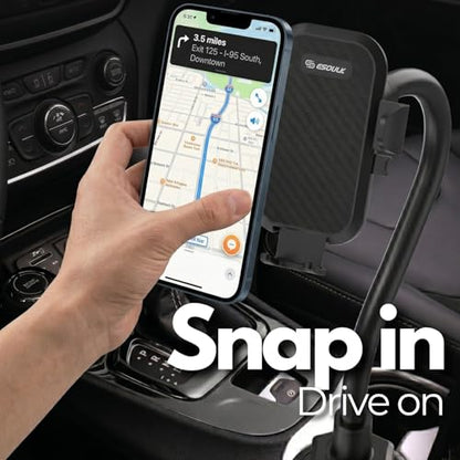 Car Cup Phone Holder, Car Phone Holder Cup Holder with 11” Long Arm, Goose Neck Cupholder Phone Holder, Adjustable Phone Holder for Car, Universal Cup Holder for Car, Cup Cradle