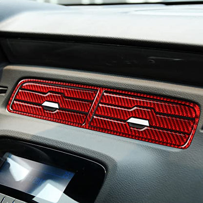 Carbon Fiber Decal Car Center Air Vent Sticker Interior Trim for Chevrolet Camaro 2010 2011 Accessories - color: Air Vent