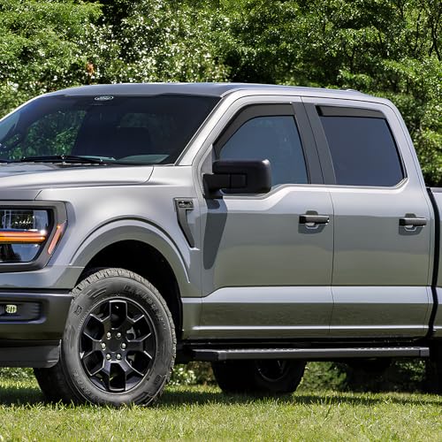 in-Channel Rain Guards Compatible with Ford F150 SuperCrew 2015-2026, Durable Side Windows Rain Guard Wind Deflectors 2025 F150 Crew Cab Window Deflectors - 4 PCS - size: Fit for Ford F150 Crew Cab 2015-2026