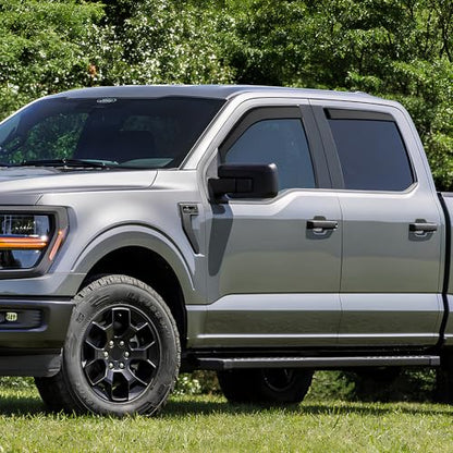 in-Channel Rain Guards Compatible with Ford F150 SuperCrew 2015-2026, Durable Side Windows Rain Guard Wind Deflectors 2025 F150 Crew Cab Window Deflectors - 4 PCS - size: Fit for Ford F150 Crew Cab 2015-2026