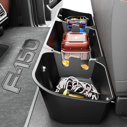 FengYu Under Seat Storage Box Compatible with 2015-2026 Ford F-150 F150 SuperCrew Cab, 2017-2026 F-250/F-350/F-450/F-550 Super Duty,F-150 Rear Underseat Storage Truck Organizer Tool Box - size: 2015-2026 F150 & 2017-2026 F250 F350 F450 F550