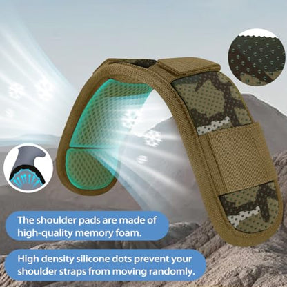 ZINMARK 2Pcs Ultra-Thick Shoulder Pad Cushions for Laptop Bags,Messenger Bags,Briefcases,Luggage, Tool Bags,Travel Bags etc - color: Camouflage Green